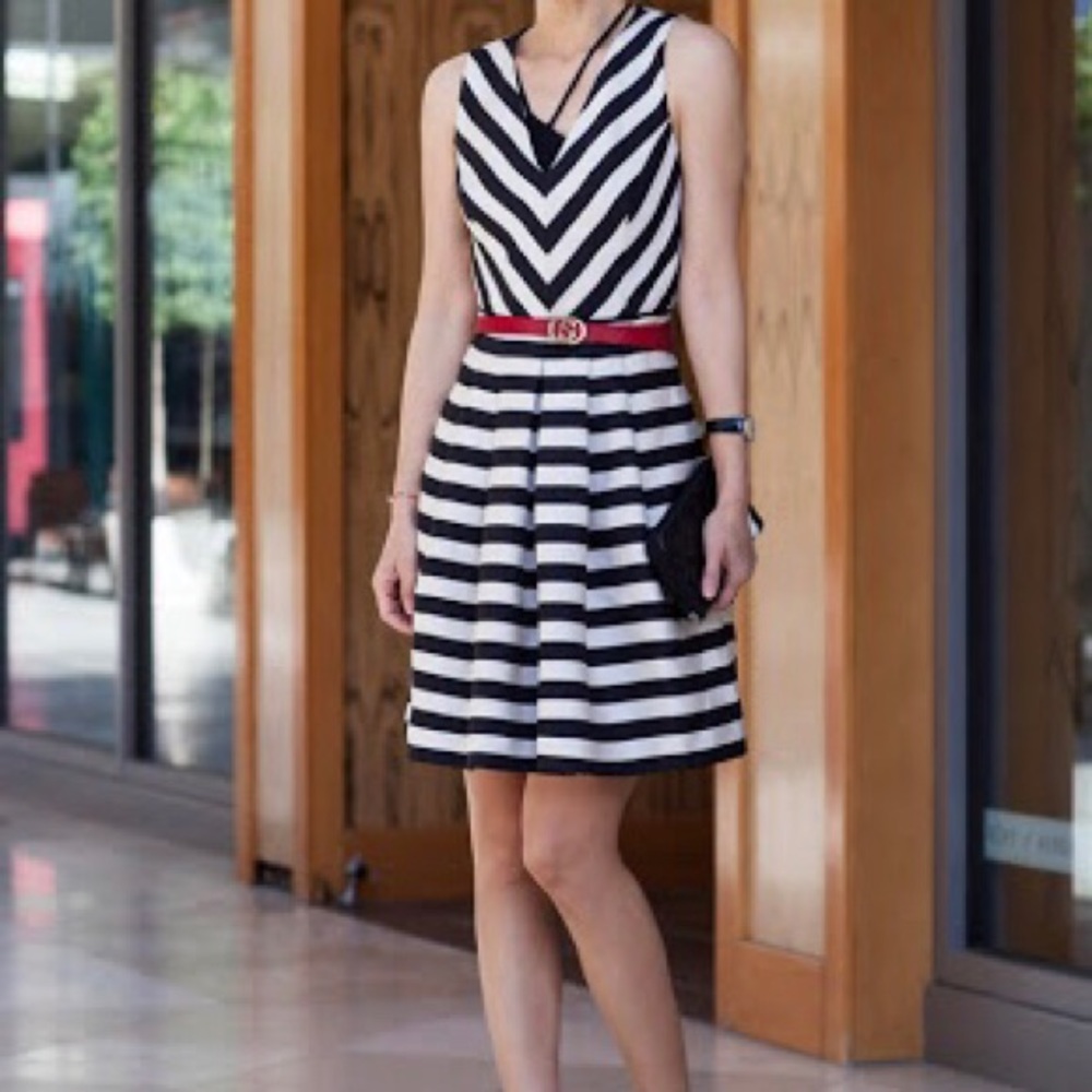 Banana Republic striped cocktail dress